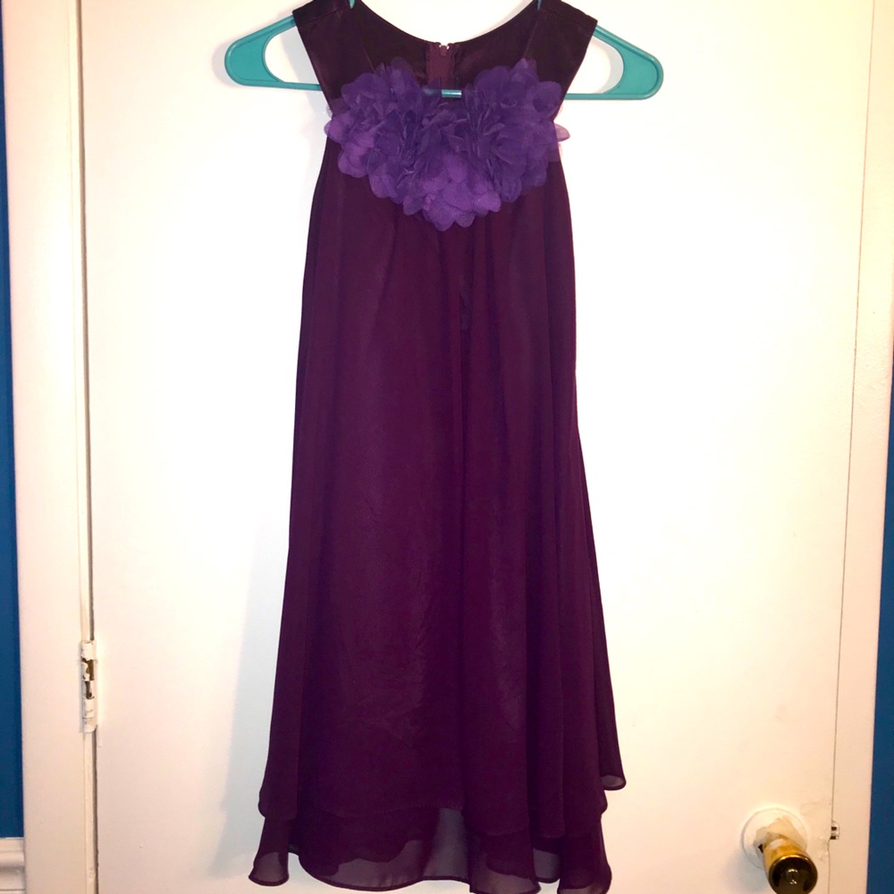 Eggplant colored junior bridesmaid dress